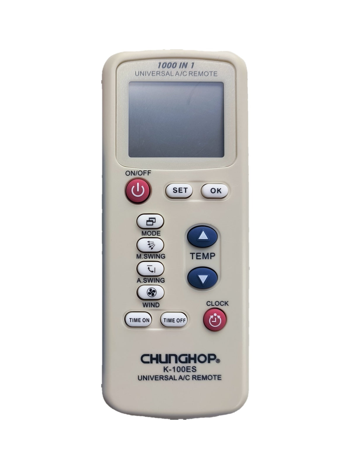 Chunghop K-100ES universele airco afstandsbediening - voorkant