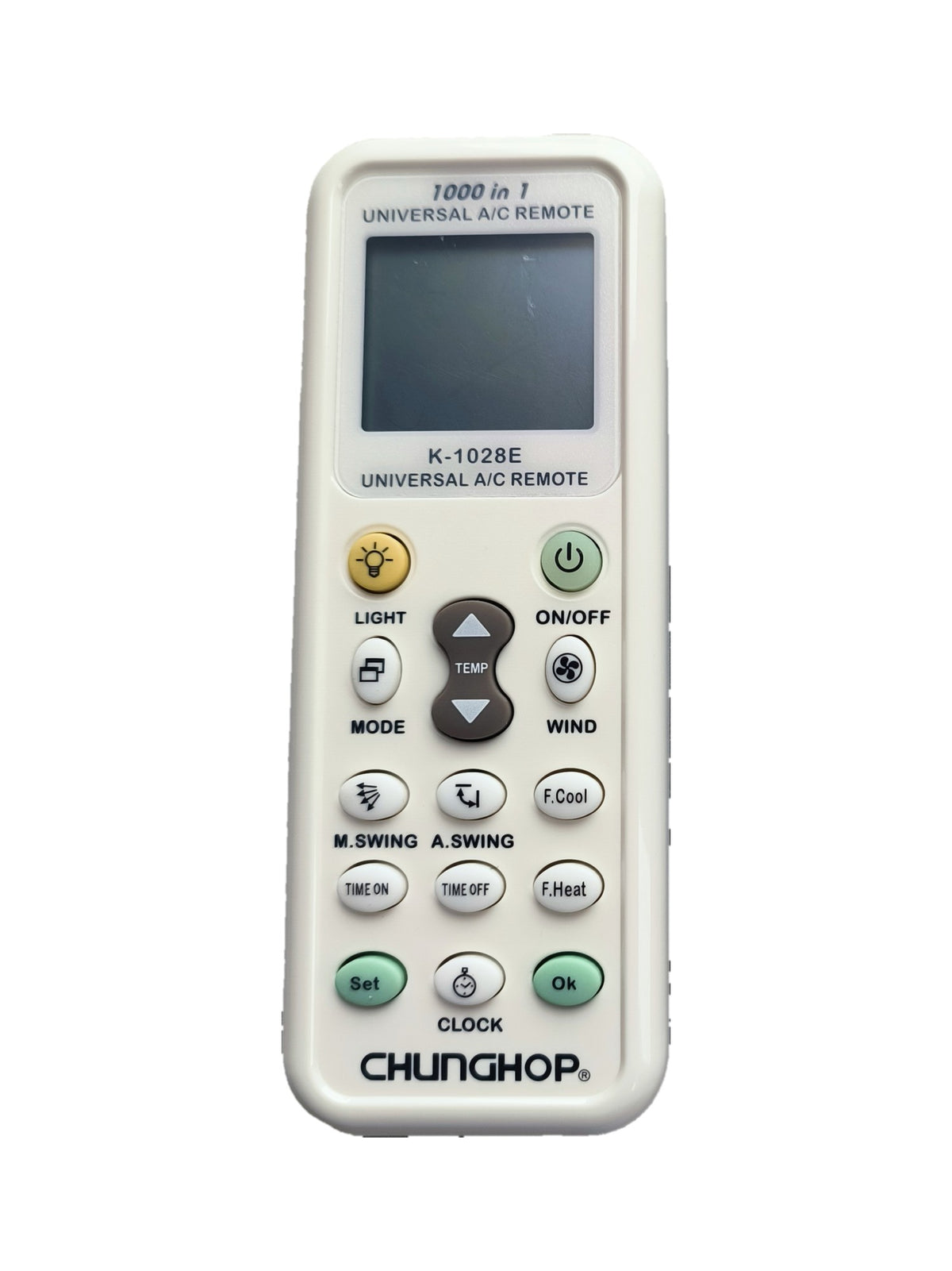 Chunghop K-1028E universele airco afstandsbediening - voorkant