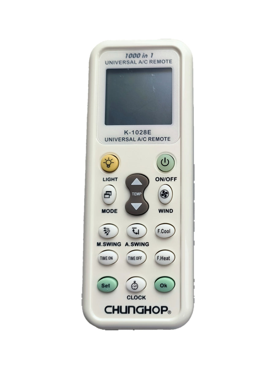 Chunghop K-1028E universele airco afstandsbediening - voorkant
