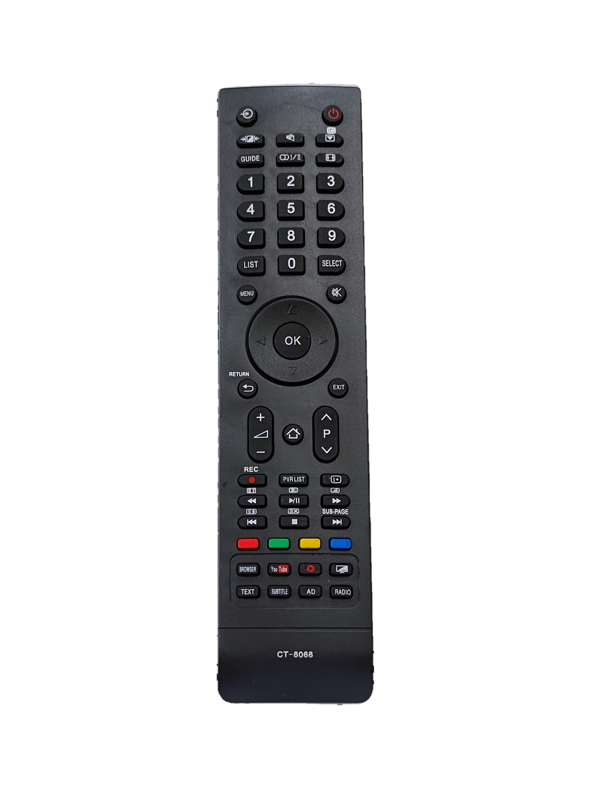Toshiba CT-8068 afstandsbediening (vervangend) - voorkant
