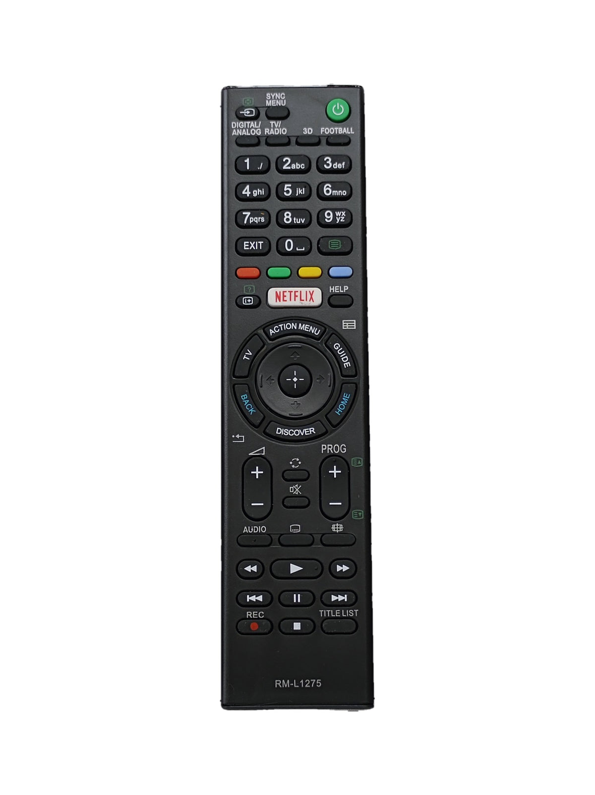 Sony RM-L1275 afstandsbediening met Netflix-knop (vervangend) - voorkant