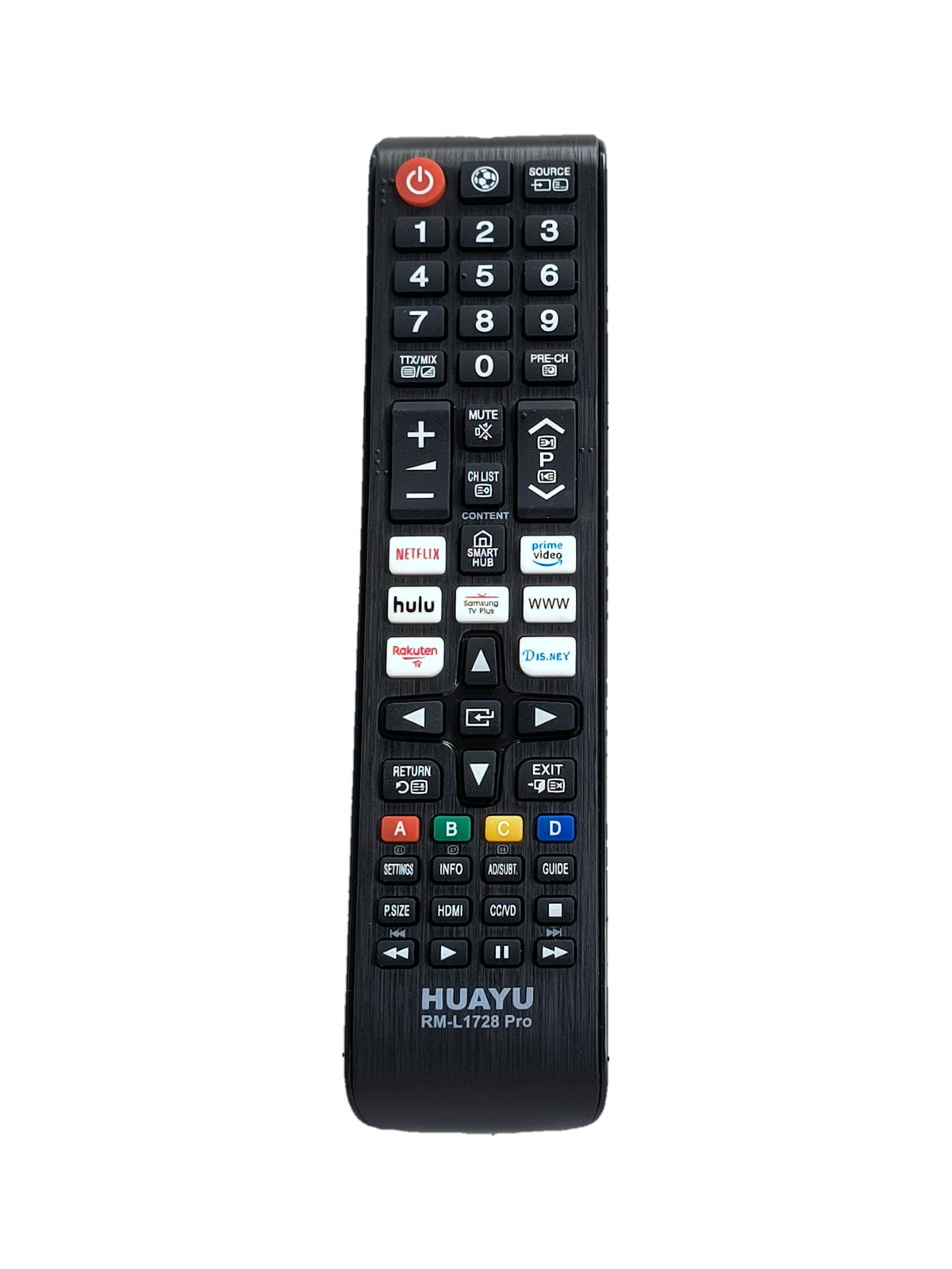 Samsung RM-L1728 Pro afstandsbediening met app-knoppen (vervangend) - voorkant